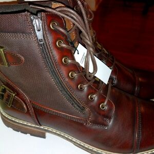 NWT Men's Sonoma Leather Boots Size 12 Dark Brown